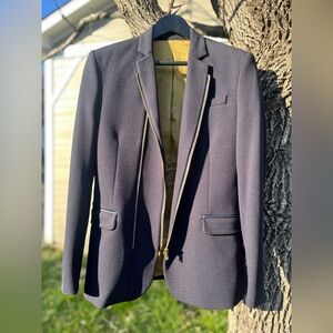 Stylish Blue Blazer with Double Zipper